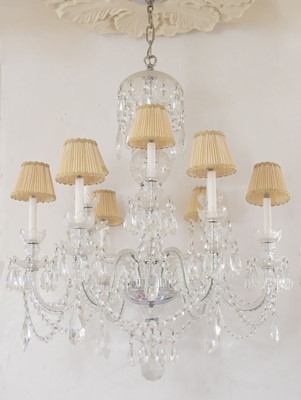 Lot 237 - George III Style Cut Glass Nine-Light Chandelier