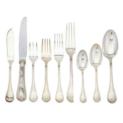 Lot 153 - Christofle Silver-Plate "Marly" Pattern Flatware Service