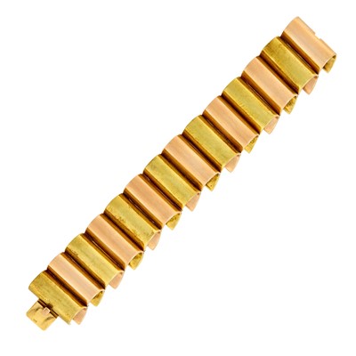 Lot 77 - Wide Two-Color Gold Scroll Bracelet
