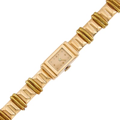 Lot 2162 - Two-Color Gold Wristwatch