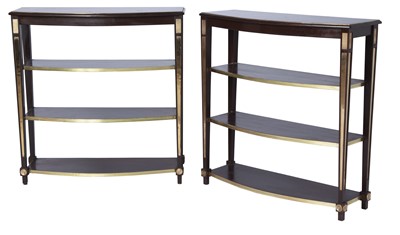 Lot 271 - Pair of Baltic Neoclassical Style Gilt Metal Mounted Stained Wood Etagères