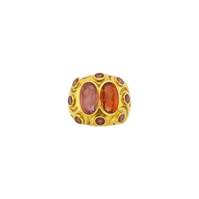 Lot 8 - Elizabeth Gage Gold and Bicolor Tourmaline Ring