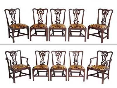 Lot 378 - Set of Ten George  III Mahogany Dining Chairs