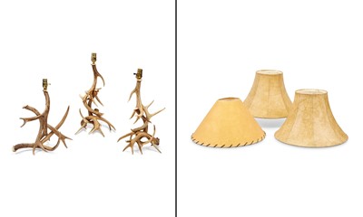 Lot 328 - Three Antler Lamps