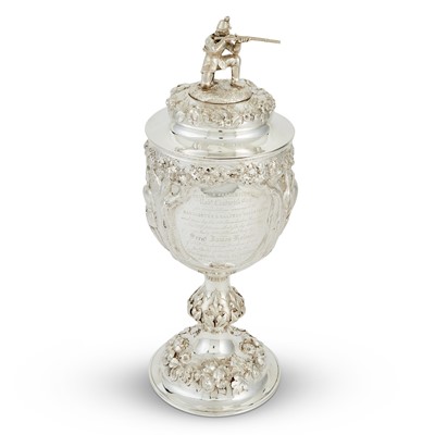 Lot 528 - Victorian Sterling Silver Covered Hunting Cup