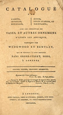 Lot 13 - A Rare Wedgwood catalog printed in London for the French Market