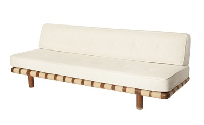Lot 173 - T.H. Robsjohn Gibbings for Widdicomb Upholstered Walnut Model 1711 Sofa