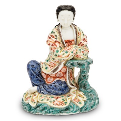 Lot 207 - A Chinese Enameled Dehua Guanyin