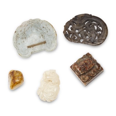 Lot 452 - A Group of Five Jade Articles