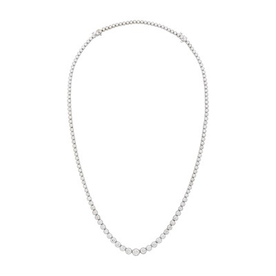 Lot 1218 - White Gold and Diamond Necklace