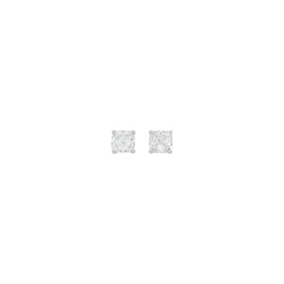 Lot 67 - Pair of White Gold and Diamond Stud Earrings