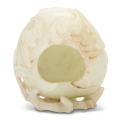 Lot 50 - A Chinese White Jade Brush Washer