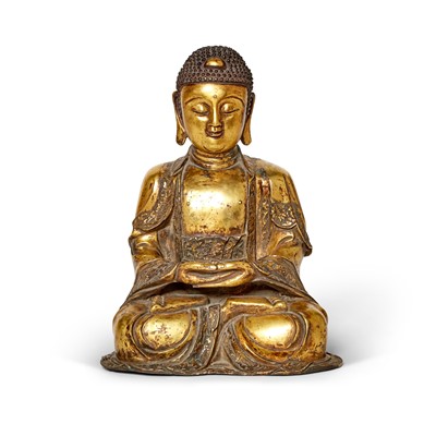 Lot 487 - A Large Chinese Gilt Bronze Seated Buddha