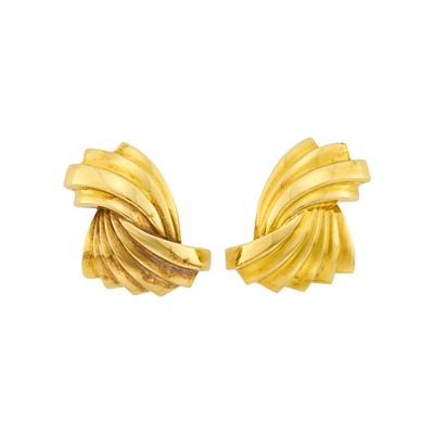 Lot 1184 - Turi Pair of Gold Earclips