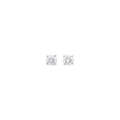 Lot 133 - Pair of Platinum and Diamond Stud Earrings