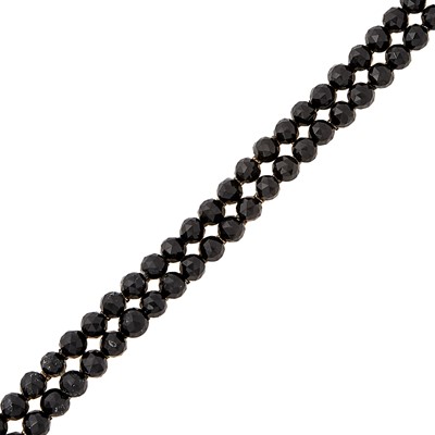Lot 1182 - Two-Row Gold and Black Onyx Bracelet, France