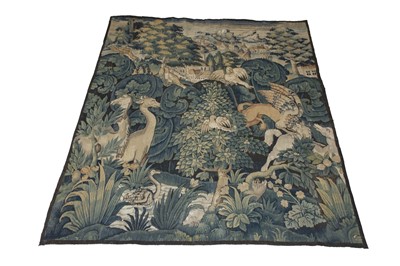 Lot 525 - 16th Century Flemish Fueilles de Choux Tapestry Panel