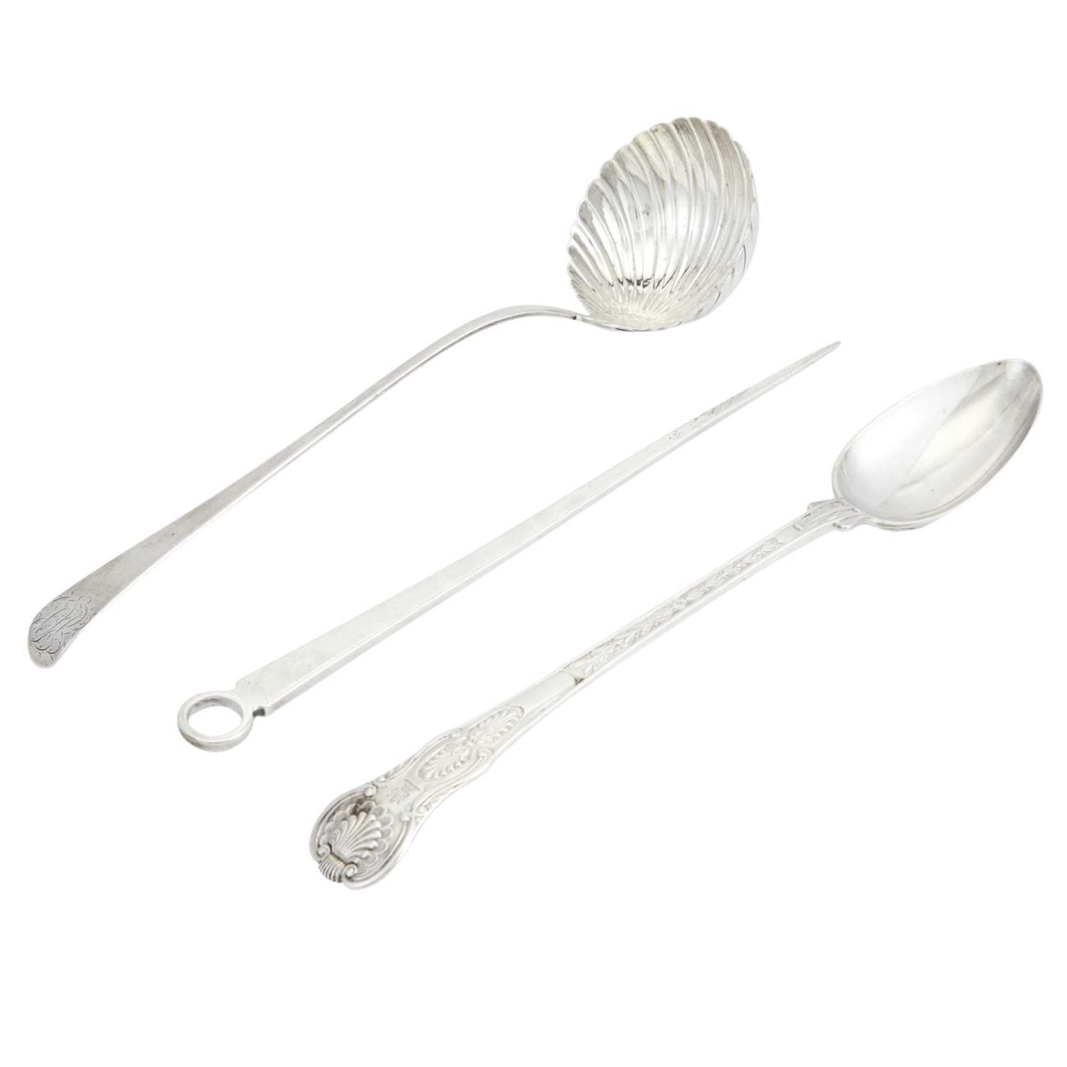 Lot 126 - Three George II/III Sterling Silver Serving Pieces
