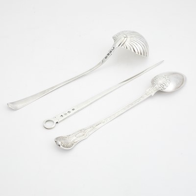 Lot 126 - Three George II/III Sterling Silver Serving Pieces