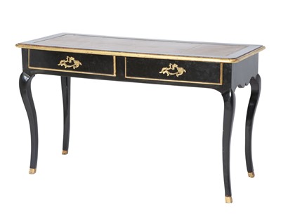 Lot 318 - Regence Ebonized and Parcel Gilt Bureau Plat