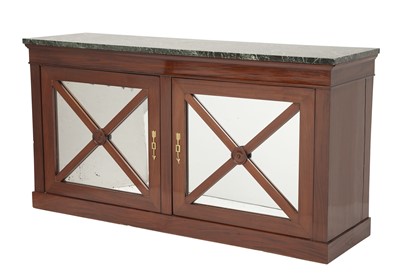 Lot 370 - Empire Marble Top Gilt-Bronze Mounted Mahogany Two-Door Cabinet