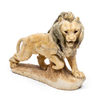 Lot 179 - Carved Alabaster Figure of a Lion
