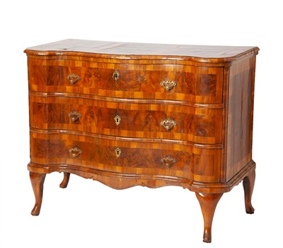 Lot 251 - Continental Inlaid Walnut Chest of Drawers
