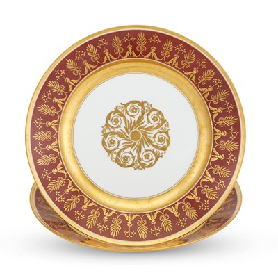 Lot 668 - Pair of Russian Porcelain Plates from the Guriev Service