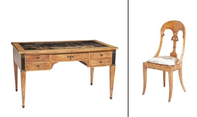 Lot 457 - Continental Neoclassical Style Inlaid Birch and Beech Bureau Plat