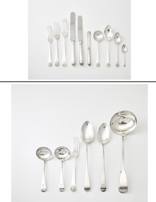 Lot 165 - English Sterling Silver "English Shell" Pattern Flatware Service