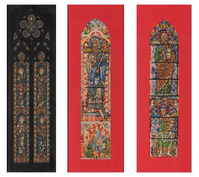 Lot 423 - Two Watercolor on Paper Designs for Ecclesiastical Stained Glass Figural Windows