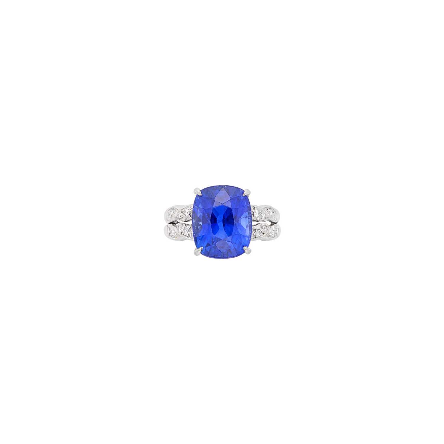 Lot 66 - Platinum, Sapphire and Diamond Ring