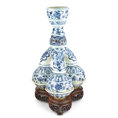 Lot 655 - A Large and Unusual Chinese Yuan-style Blue and White Porcelain Vessel