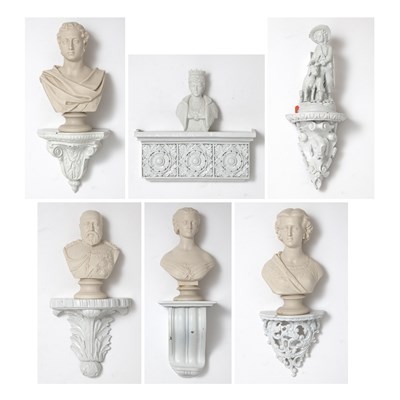 Lot 136 - Group of Six Bisque Porcelain Portrait Busts of English Royalty