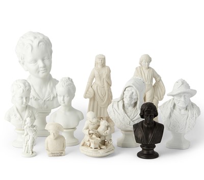 Lot 140 - Group of Ten Bisque Porcelain Portrait Busts and Figures