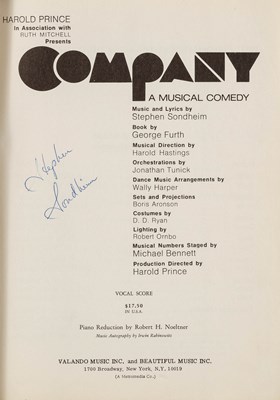 Lot 505 - The score for Company signed by Stephen Sondheim