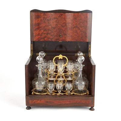 Lot 102 - Burl Walnut Cave a Liqueur Set