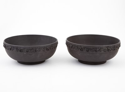 Lot 262 - Pair of Wedgwood Pottery Black Basalt Center Bowls
