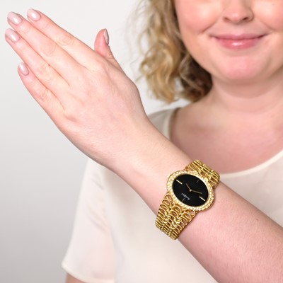 Lot 87 - Bueche Girod Gold and Diamond Wristwatch