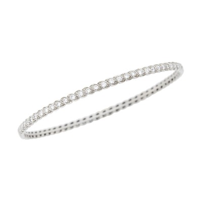 Lot 177 - Chaumet Paris Platinum and Diamond Bangle Bracelet