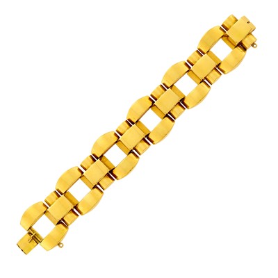 Lot 8 - Wide Gold Link Bracelet, France
