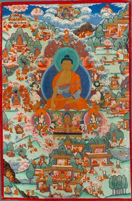 Lot 783 - A Tibetan Thangka of Shakyamuni