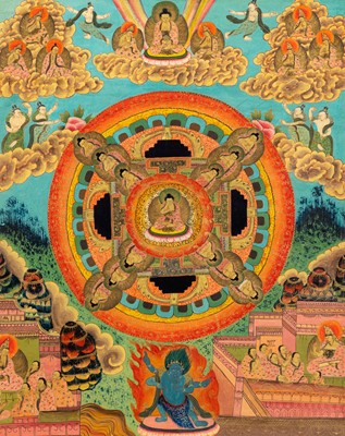 Lot 781 - A Tibetan Mandala Thangka