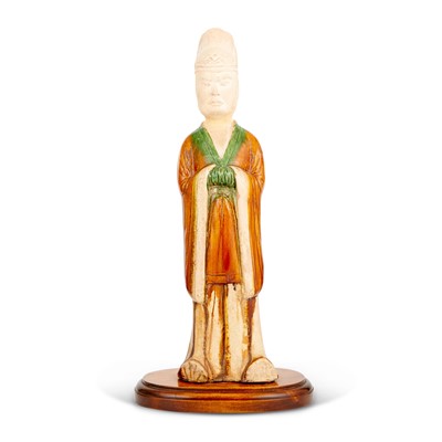 Lot 616 - A Chinese Sancai Glazed Pottery Figure of Official