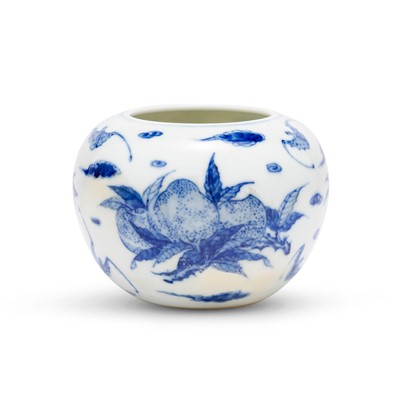 Lot 703 - A Chinese Blue and White Porcelain Brush Pot