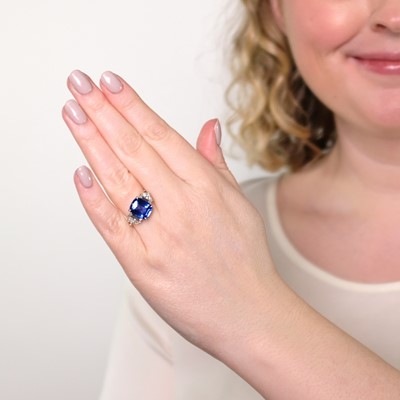 Lot 272 - Platinum, Sapphire and Diamond Ring