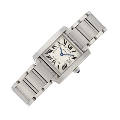 Lot 1037 - Cartier Stainless Steel 'Tank Francaise' Wristwatch, Ref. 2465