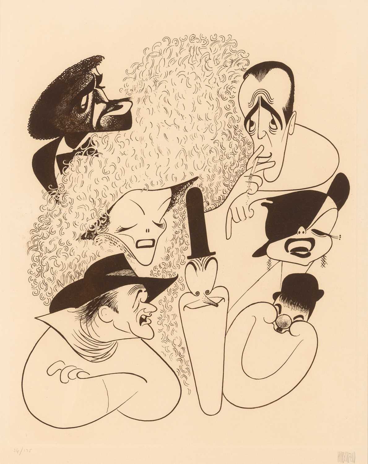 Lot 566 - An Al Hirschfeld etching depicting legends of the silver screen