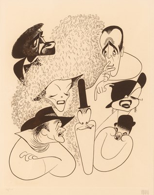 Lot 566 - An Al Hirschfeld etching depicting legends of the silver screen