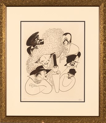 Lot 566 - An Al Hirschfeld etching depicting legends of the silver screen